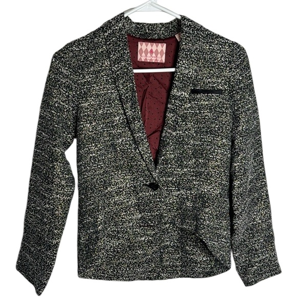 Scotch R'Belle girl’s tweed shiny Blazer Black/White/Gold Size 12